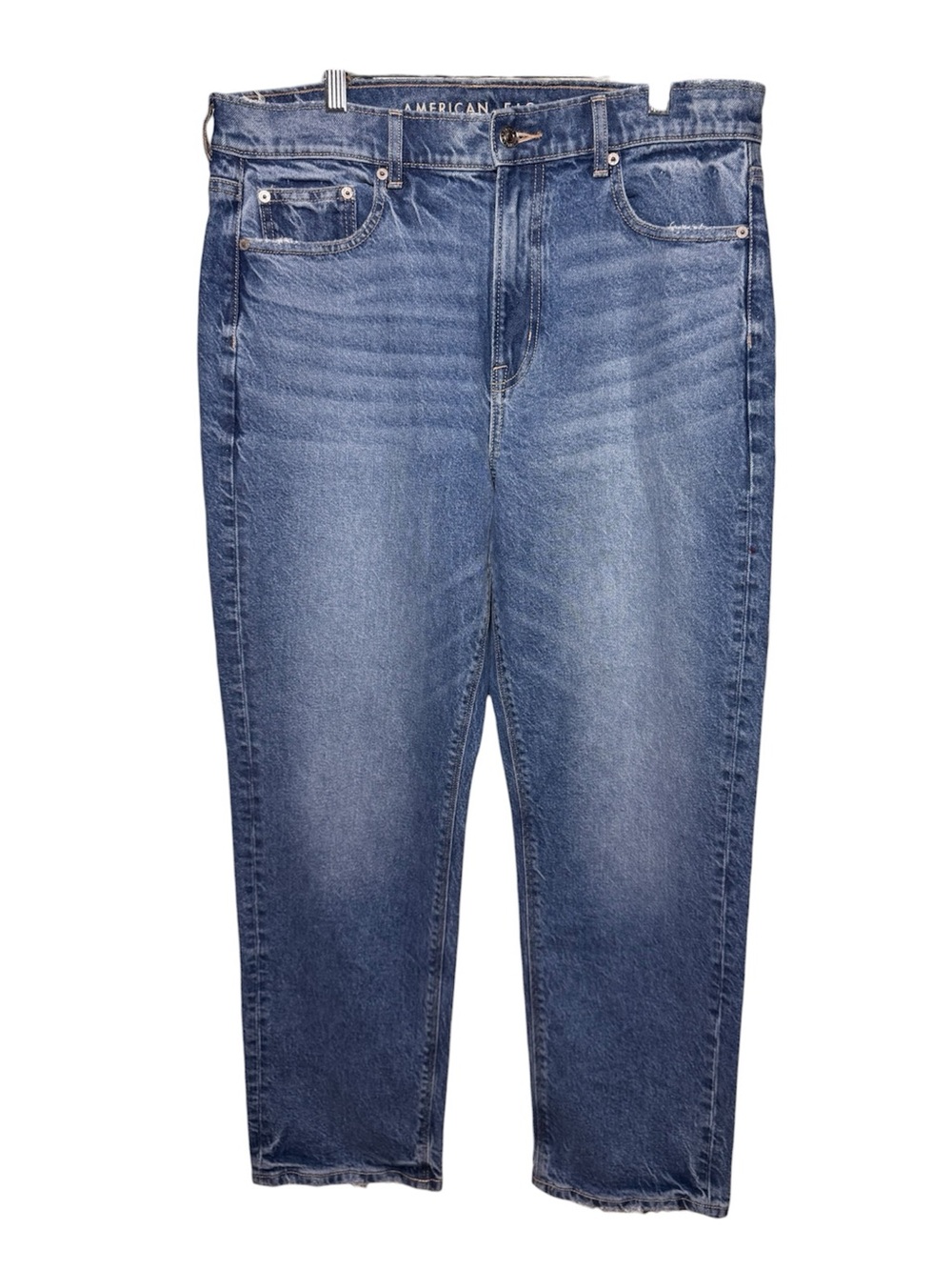 American Eagle Super High Rise Straight Jeans Blue Medium Wash Women’s 12short